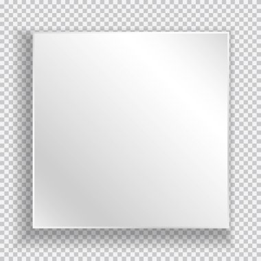 Metin veya resim için yumuşak gölgesi olan beyaz kare afiş çerçevesi kare gri arkaplanda