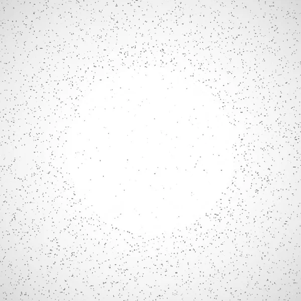 Grunge Svartfläckig bakgrund. Med vit cirkel på mitten för text eller bild. Vektor illustration — Stock vektor