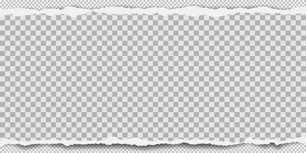 Un pedazo de tira de papel de nota cuadrada desgarrada con una sombra suave está sobre un fondo gris. Ilustración vectorial — Vector de stock
