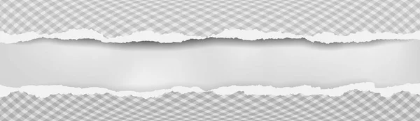 Bandes de papier horizontales déchirées carrées et blanches avec ombre douce. Illustration vectorielle — Image vectorielle