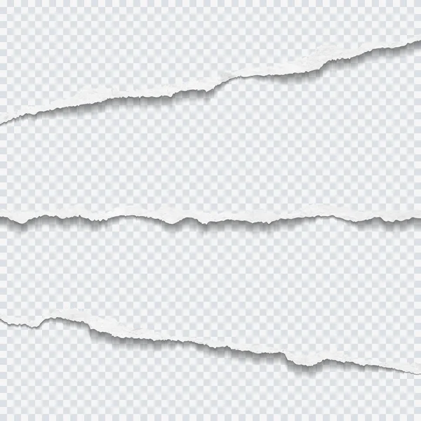 Yırtık beyaz yatay kağıt şeritler kare arka planda bulunmaktadır. Vektör Illustration — Stok Vektör