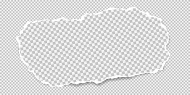 Yumuşak gölge ile beyaz kare yırtık kağıt şerit parçası beyaz kare arka plan üzerindedir. Vektör çizimi