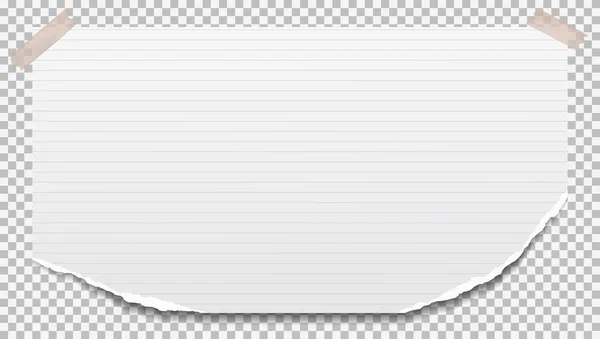 Bílý roztrhaný Poznámkový blok, papírové listy jsou na šedé čtverci pozadí. Vektorová ilustrace — Stockový vektor
