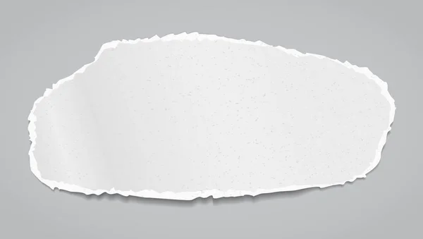 Strappato, strappato pezzo di carta bianca con ombra morbida è su sfondo grigio. Illustrazione vettoriale — Vettoriale Stock