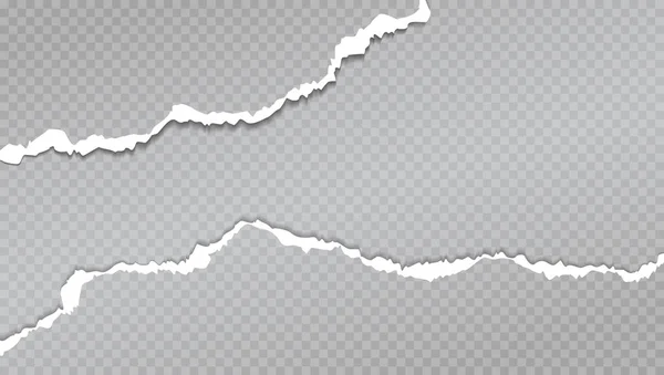 Yırtık, yırtık beyaz kağıt şeritler yumuşak gölge ile koyu gri kare arka plan üzerindedir. Vektör şablonu çizimi — Stok Vektör