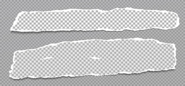 Шматок рваних білих паперових смуг з рваними краями та м'якою тіні для тексту на темно-сірому квадратному фоні. Векторні ілюстрації — стоковий вектор