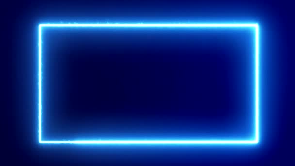 Energía eléctrica móvil azul abstracta con luz estroboscópica, marco rectangular animado, animación en bucle espectáculo láser — Vídeos de Stock