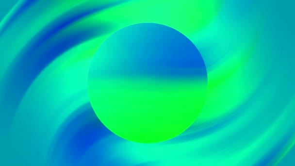Latar belakang hijau dan biru abstrak dengan lingkaran di tengah — Stok Video