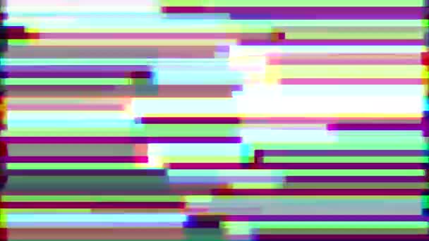 Buntes digitales Rauschen, ausgekleideter Glitch-Effekt. Videosignalschaden. Kein TV-Signal — Stockvideo