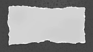 Yumuşak gölgeli siyah kağıttan yırtılmış siyah zemin üzerinde farklı şekillerde metin, reklam ve tasarım için desenler var. Vektör illüstrasyonu