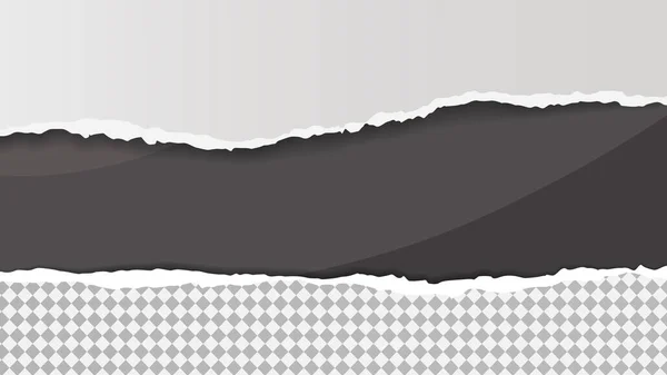 Roztrhané z bílých a hranatých papírových kousků jsou na tmavě šedém pozadí pro text, reklamu nebo design. Vektorová ilustrace — Stockový vektor