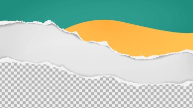 Renkli kağıdın parçaları yazı, reklam ya da tasarım için beyaz arka planda. Vektör illüstrasyonu