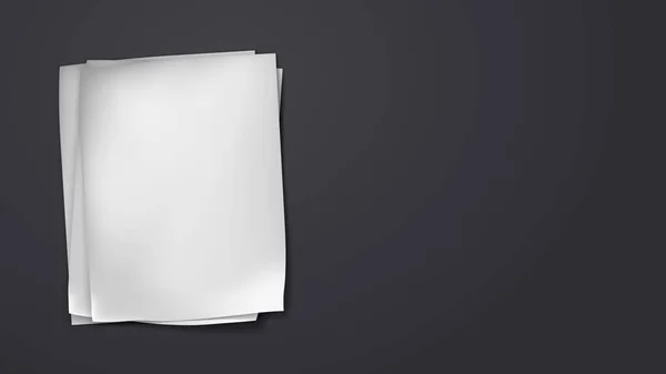 Стек измятой белой пустой ноты, ноутбук бумаги на черном фоне для текста, рекламы или дизайна. Векторная иллюстрация — стоковый вектор