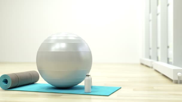 Exercise Ball Mat Gym — Stock Video