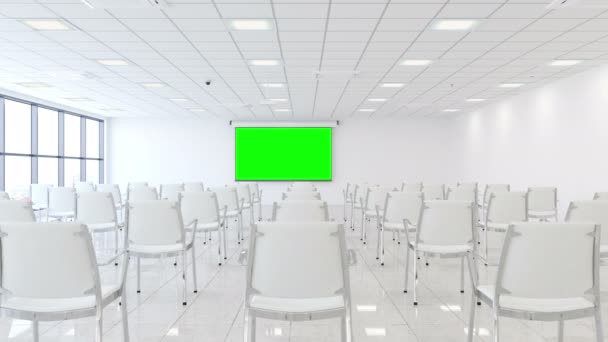 Projektorleinwand Mit Track Green Screen — Stockvideo