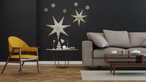 Christmas Tree Presents Living Room — Stock Video