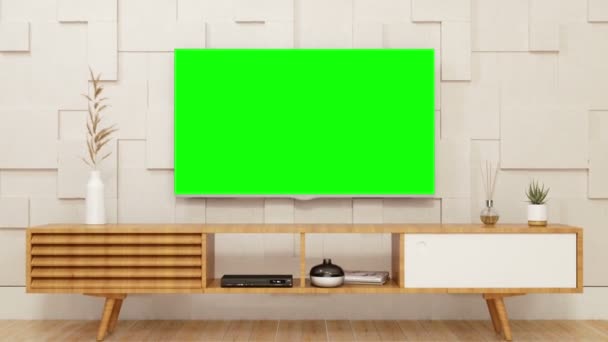 液晶电视与轨道绿色屏幕 — 图库视频影像