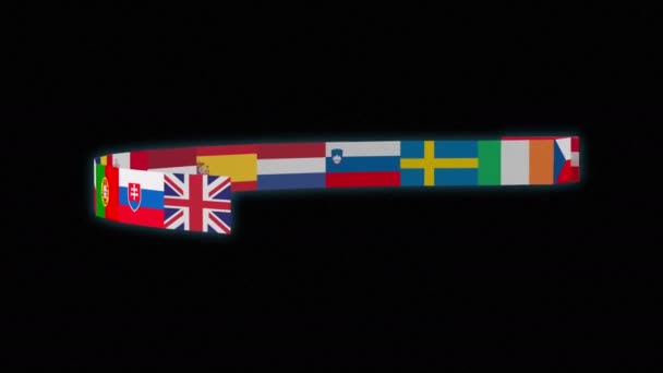 Flags Member States European Union — Stock Video