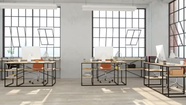 Moderne Offene Büroräume — Stockvideo