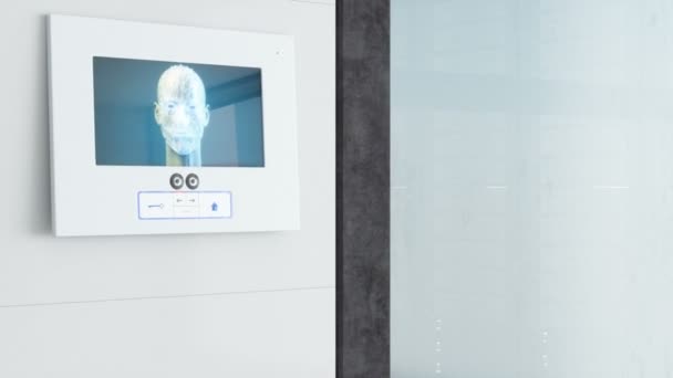 Elektronisches Türsteuergerät Mit Gesichtserkennungstechnologie — Stockvideo