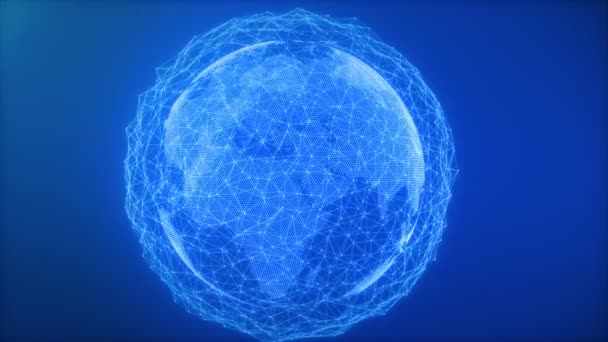 Parçacıklar Pleksus Yapısı Ile Soyut Küre — Stok video