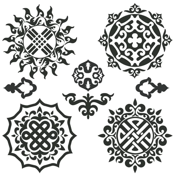 Conjunto Elementos Ornamento Circular Oriental Vetores De Bancos De Imagens Sem Royalties
