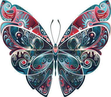 Öğe, kelebek desenli, parlak, rengarenk Tasarla