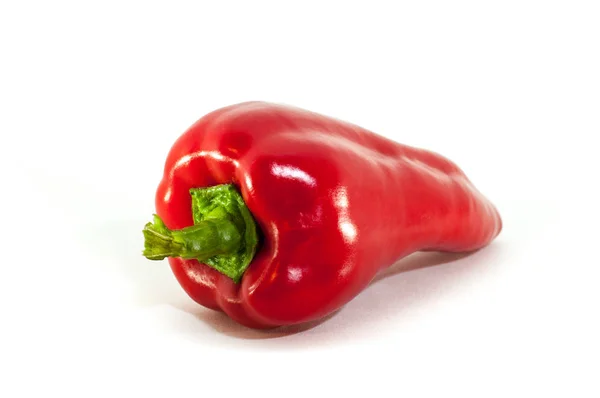 Έννοια Της Υγιεινής Διατροφής Φρέσκα Βιολογικά Κόκκινη Πιπεριά Isolaed Λευκό — Φωτογραφία Αρχείου