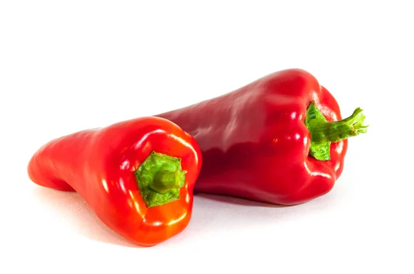 Begreppet Hälsosam Kost Färsk Ekologisk Röd Paprika Isolaed Vit Bakgrund — Stockfoto