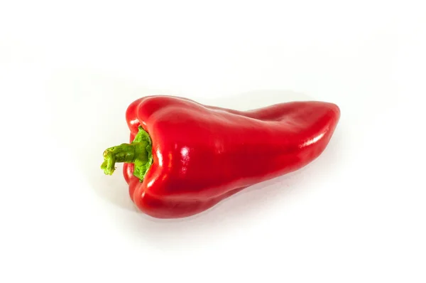 Έννοια Της Υγιεινής Διατροφής Φρέσκα Βιολογικά Κόκκινη Πιπεριά Isolaed Λευκό — Φωτογραφία Αρχείου