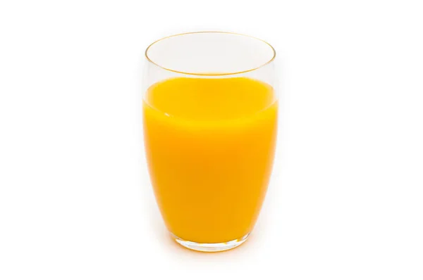 Copo Cheio Suco Laranja Fundo Branco Conceito Alimentos Orgânicos Saudáveis — Fotografia de Stock