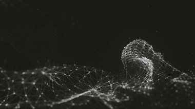 Noktaları ve çizgileri birleştiren soyut çokgen uzay düşük polyester arka plan. bağlantı yapısı.