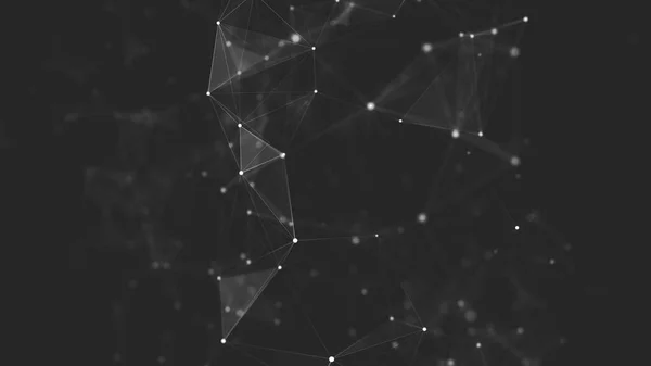 Abstract Polygonal Space Low Poly Dark Background Connecting Dots Lines — Stock Photo, Image