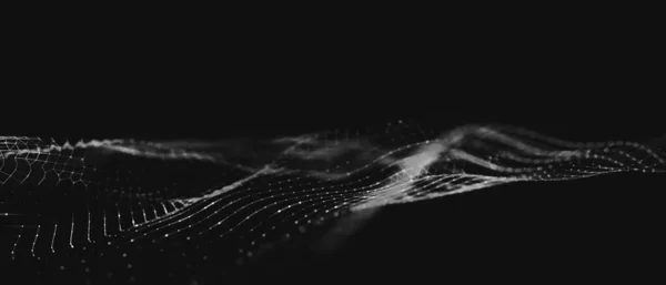Абстрактное Многоугольное Пространство Низким Поли Темным Фоном Соединяющими Точками Линиями — стоковое фото