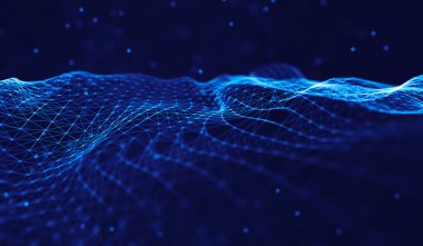 Noktaları ve çizgileri birleştiren soyut çokgen uzay düşük polyester arka plan. bağlantı yapısı.