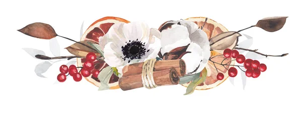 Watercolor Flowers Bouquet Isolated White Background Can Used Greeting Card — Stock Photo, Image