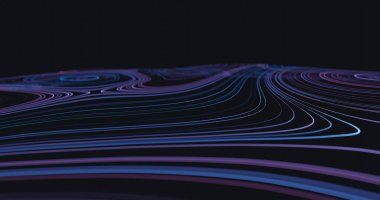 Tasarım projeniz için soyut akış çizgileri arka planı. Üç boyutlu illüstrasyon. 3D görüntüleme. Duvar kağıdı. Geleceğe yönelik bir geçmiş. İş için. Topoloji arka planı.