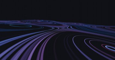 Tasarım projeniz için soyut akış çizgileri arka planı. Üç boyutlu illüstrasyon. 3D görüntüleme. Duvar kağıdı. Geleceğe yönelik bir geçmiş. İş için. Topoloji arka planı.