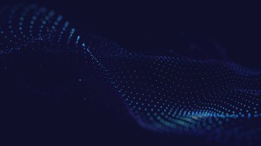 Noktaları ve çizgileri birleştiren soyut dalga arkaplanı. Bağlantı yapısı.