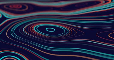 Tasarım projeniz için soyut akış çizgileri arka planı. Üç boyutlu illüstrasyon. 3D görüntüleme. Duvar kağıdı. Geleceğe yönelik bir geçmiş. İş için. Topoloji arka planı.