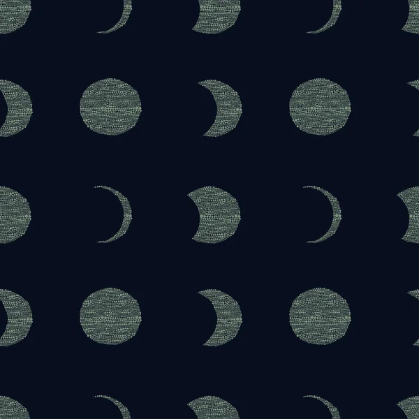 Seamless Vector Pattern Phases Lunar Eclipse Abstract Pattern Dark Background — Stock Vector