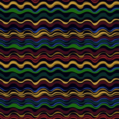 parlak dalgalı süsleme, kumaş için sorunsuz vektör desen desen