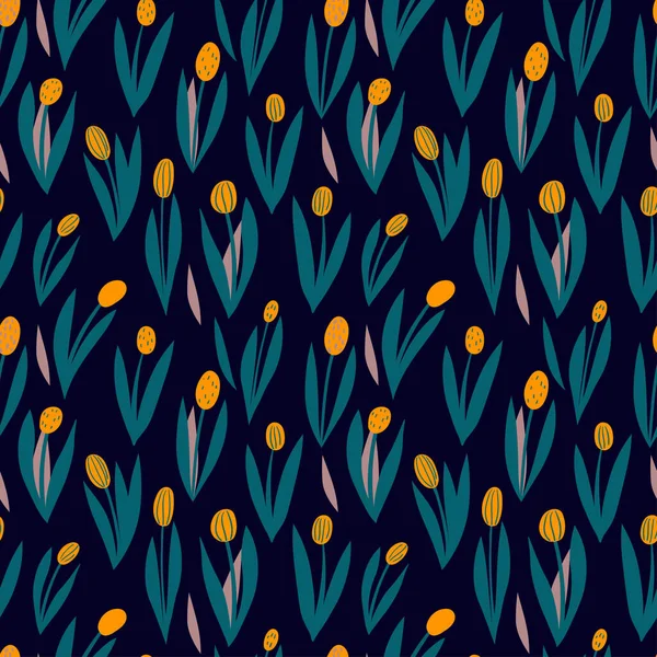 pattern with cartoon flowers tulips. seamless vector pattern for fabrics, textiles, wallpapers