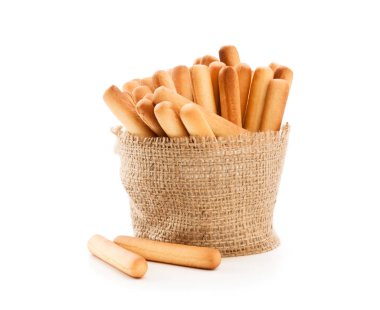 Tuzlu ekmek sopa üzerinde beyaz izole 