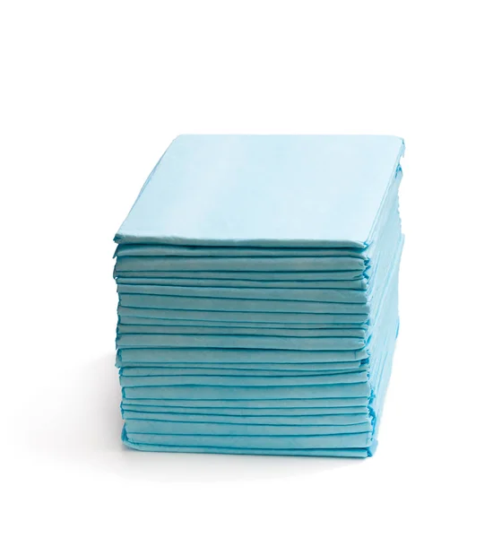 Stack Disposable Bed Pads Isolated White — Stock Photo, Image