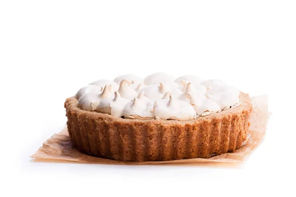 Tasty Meringue Pie Isolated White — Stock Photo, Image