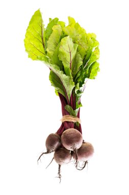 Yeni beetroots beyaz izole demet 
