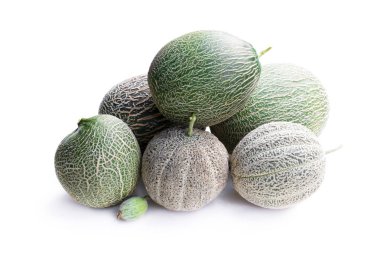 Honeydew beyaz izole kavun kümesi 