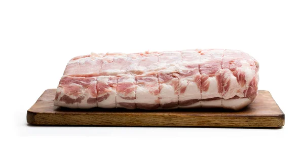 Articulação Ombro Porco Fresco Isolado Branco Pronto Para Cozinhar — Fotografia de Stock