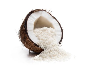 Somun ile Hindistan cevizi gevreği beyaz izole 